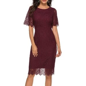 Women's Short Sleeve Lace Dress